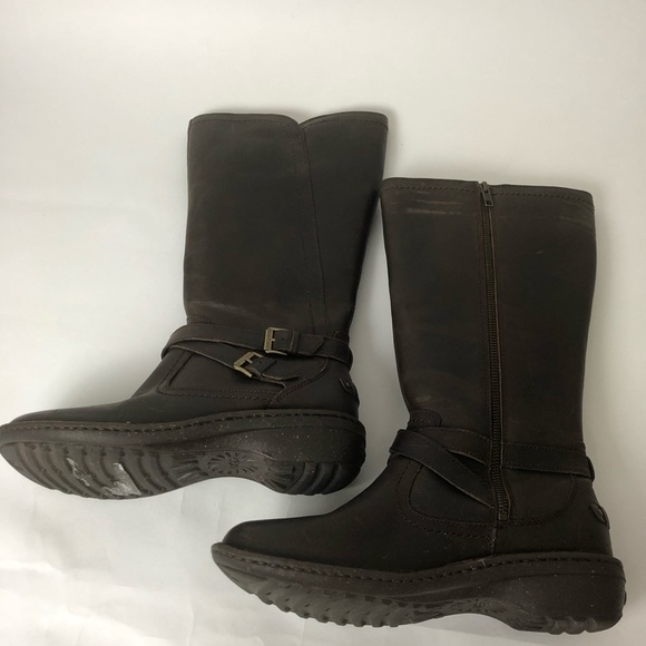 COPY - UGG ROSEN BELTED BUCKLE BROWN LEATHER BOOT with WOOL LINING size 9 - Picture 8 of 8